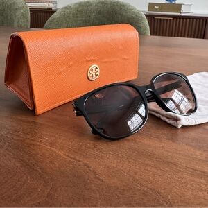Tory Burch Polarized Black Sunglasses with case and pouch
